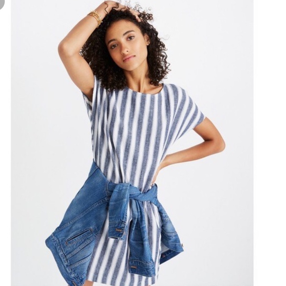 Madewell button back striped play dress size L